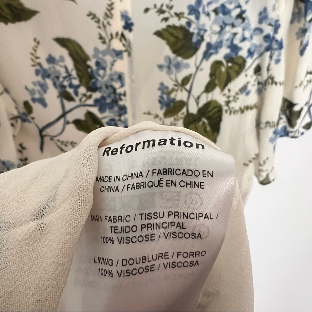 Reformation dress size 6 Mya floral mini dress with front tie - Picture 7 of 7